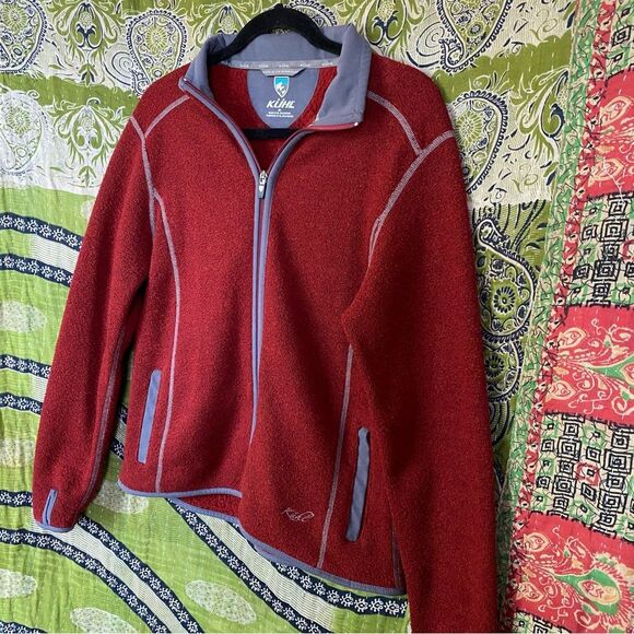 Kuhl Maroon Alfpcaca Fleece Jacket Size Medium - Picture 7 of 15